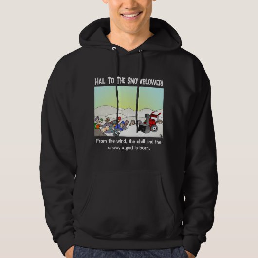 Een God is een zwarte hoodie van Mannen. (Voorkant)