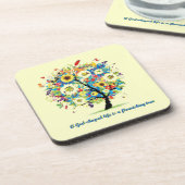 Een goddelijk leven is een bloeiende boom drankjes onderzetter (Linkerzijde)