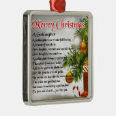 Een goddochters gedicht - kerstontwerp metalen ornament (Rechts)
