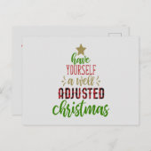 Een goed aangepast kerstfeest, chiropractisch briefkaart (Voorkant / Achterkant)