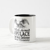 Een goed bewapende bevolking is de beste verdedigi tweekleurige koffiemok (Voorkant links)