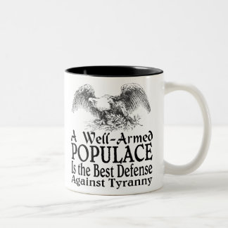 Een goed bewapende bevolking is de beste verdedigi tweekleurige koffiemok