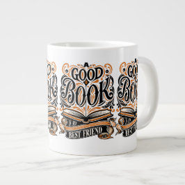 Een goed boek is mijn beste vriend kalligrafie ont grote koffiekop