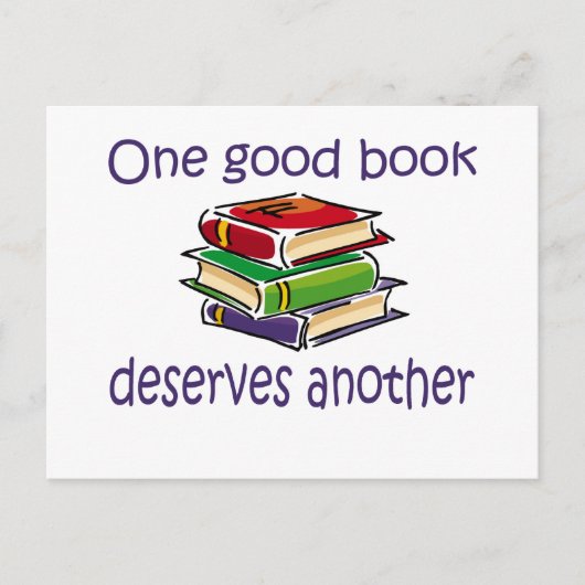 Een goed boek verdient nog een cadeautje. briefkaart (Voorkant)