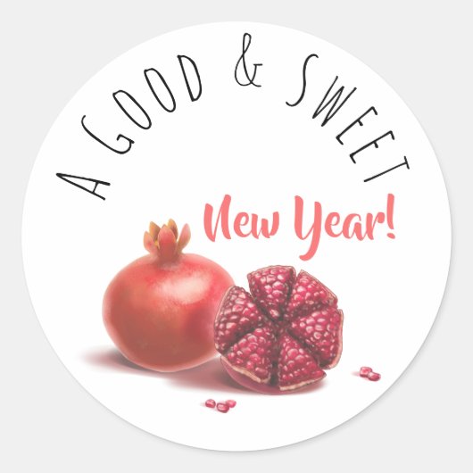 Een goed en mooi nieuwjaar! Holiday Pomegranates Ronde Sticker (Voorkant)