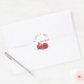 Een goed en mooi nieuwjaar! Holiday Pomegranates Ronde Sticker (Envelop)