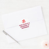 Een goed humeur is een begin van geluk ronde sticker (Envelop)