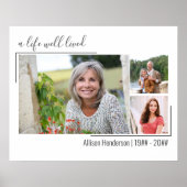 Een goed leven lang legant script 3 foto begrafeni poster (Voorkant)