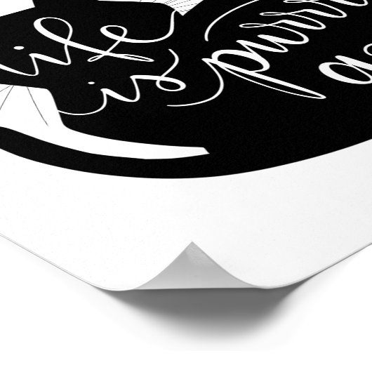 Een goed leven - met de hand van Cat Silhouette Poster (Hoek)