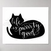 Een goed leven - met de hand van Cat Silhouette Poster (Voorkant)