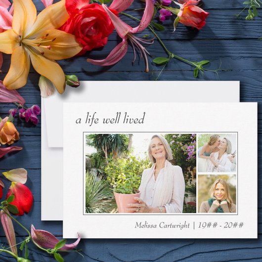 Een goed leven met grenzen 3 Fotobegrafenis Bedankkaart