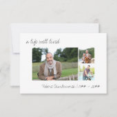 Een goed levend Casual script 3 foto begrafenis Bedankkaart (Voorkant)