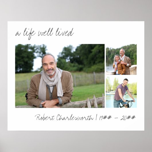 Een goed levend Casual script 3 foto begrafenis Poster (Voorkant)