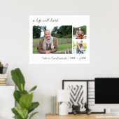 Een goed levend Casual script 3 foto begrafenis Poster (Thuiskantoor)