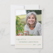 Een goed levend vierkant fotoneutraal begrafenis bedankkaart (Voorkant)