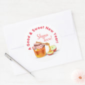 Een goed & lief nieuwjaar! Honing & Apple Shana To Ronde Sticker (Envelop)