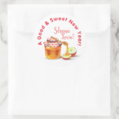 Een goed & lief nieuwjaar! Honing & Apple Shana To Ronde Sticker (Tas)