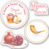 Een goed & lief nieuwjaar! Honing & Apple Shana To Sticker (Voorkant)