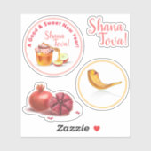 Een goed & lief nieuwjaar! Honing & Apple Shana To Sticker (Vel)