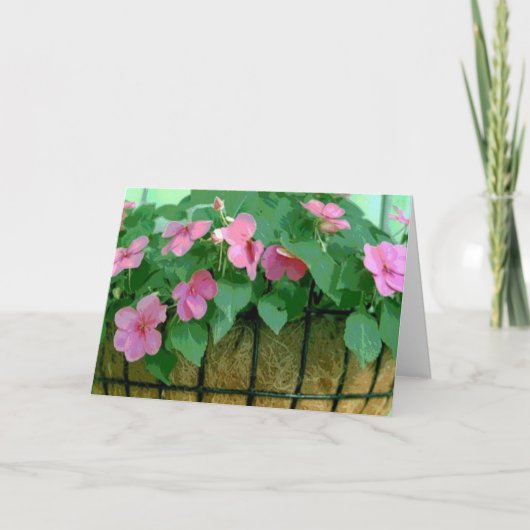 Een goed mandje imatiens Kaart (Voorkant)