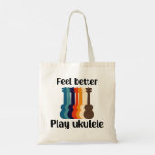 Een goed spel Ukulele Design in een donker lettert Tote Bag (Achterkant)