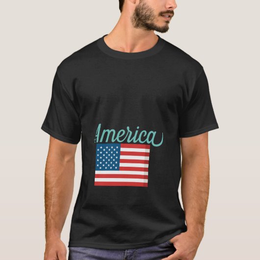 Een goed T-shirt voor Amerika, VS met de vlag (Voorkant)