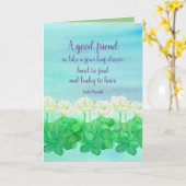 Een goed vriend gedicht Iers gezegde Dank u Kaart (Gele Bloem)