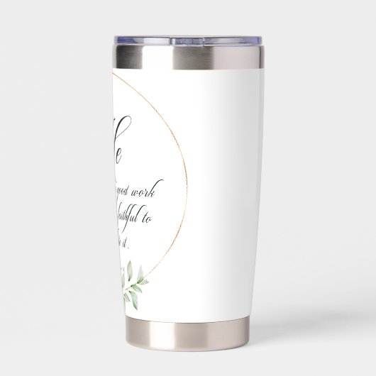 Een goed werk, Roze tulp lijst Geïsoleerde Drinkbeker (Achterkant)