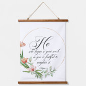 Een goed werk, Roze tulp lijst Hangend Wandkleed (Voorkant)