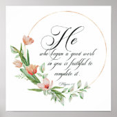 Een goed werk, Roze tulp lijst Poster (Voorkant)