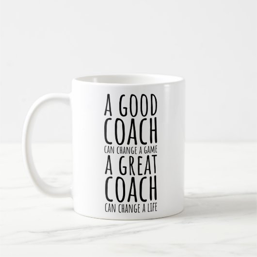 Een goede coach kan een wedstrijd veranderen een g koffiemok (Links)