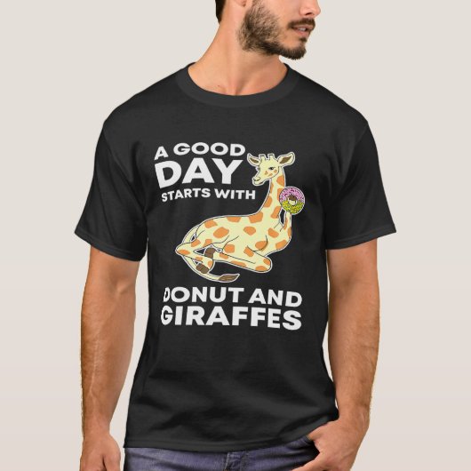 Een goede dag begint met donut Giraffe T-shirt (Voorkant)
