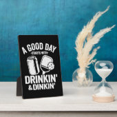 Een goede dag begint met Drink & dinking grappig Fotoplaat (Zijkant)