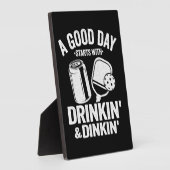 Een goede dag begint met Drink & dinking grappig Fotoplaat (Zijkant)