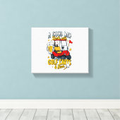 Een goede dag begint met golfkarretjes canvas afdruk (Insitu (Houten vloer))