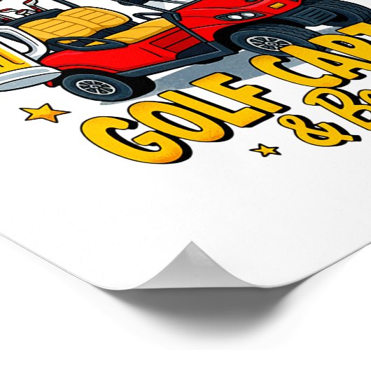 Een goede dag begint met golfkarretjes poster (Hoek)