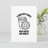 EEN GOEDE DAG BEGINT MET KOFFIE EN DONUT BEDANKKAART (Staand voorkant)