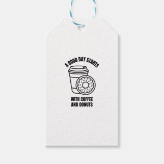 EEN GOEDE DAG BEGINT MET KOFFIE EN DONUT CADEAULABEL
