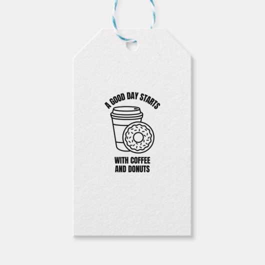 EEN GOEDE DAG BEGINT MET KOFFIE EN DONUT CADEAULABEL (Voorkant)