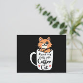 Een goede dag begint met koffie en kat. briefkaart (Staand voorkant)