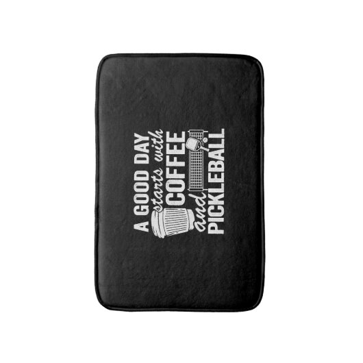 Een goede dag begint met koffie en pickleball badmat (Voorkant Verticaal)
