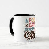Een goede dag begint met koffie mok (Voorkant links)