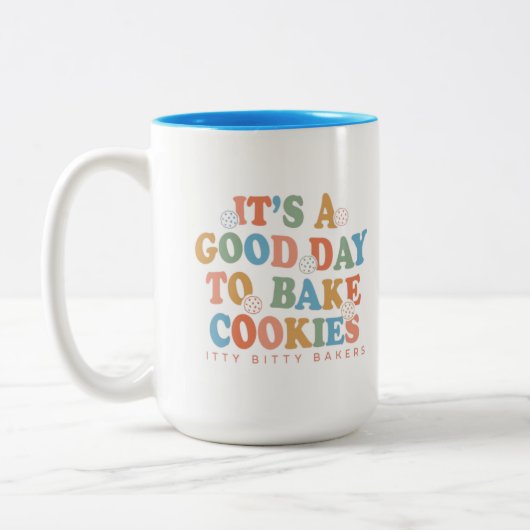 Een goede dag om koekjes te bakken tweekleurige koffiemok (Links)