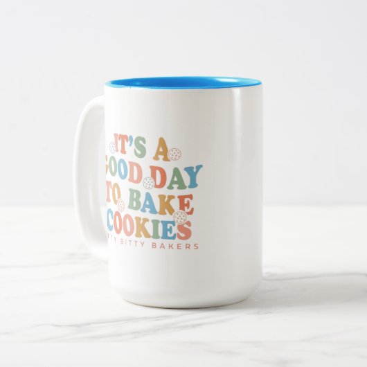 Een goede dag om koekjes te bakken tweekleurige koffiemok (Voorkant links)