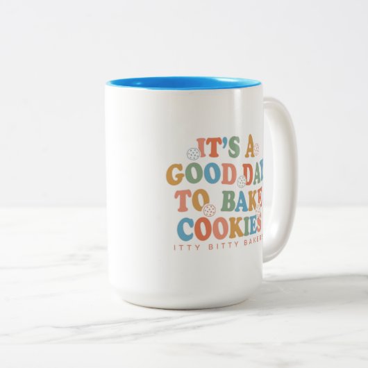 Een goede dag om koekjes te bakken tweekleurige koffiemok (Voorkant rechts)