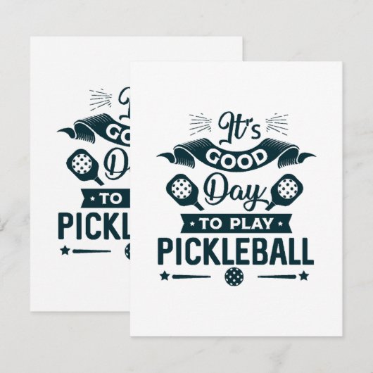 Een goede dag om Pickleball te spelen Informatiekaartje (Voorkant / Achterkant)