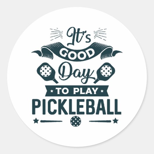 Een goede dag om Pickleball te spelen Ronde Sticker (Voorkant)