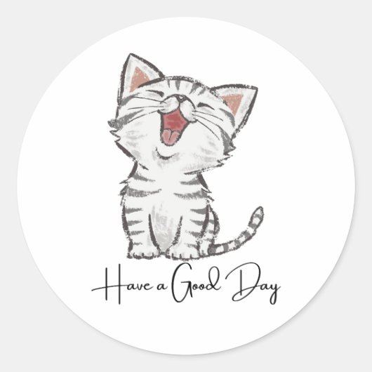 Een goede dag ronde sticker (Voorkant)