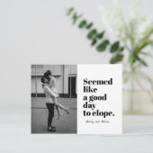 Een goede dag voor de foto van Elope Aankondigingskaart (Staand voorkant)