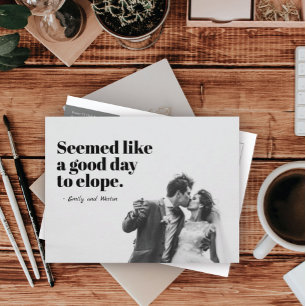 Een goede dag voor de foto van Elope Aankondigingskaart